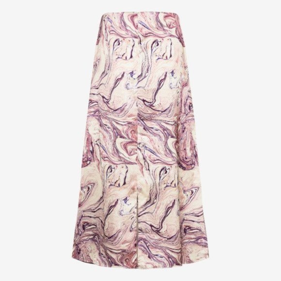 NWT Scotch & Soda satin-like abstract marble print A-line midi skirt, XS - Picture 8 of 10